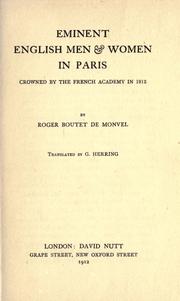 Front cover of Eminent English men & women in Paris by Roger Boutet de Monvel