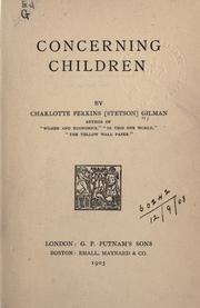 Front cover of Concerning children by Charlotte Perkins Gilman