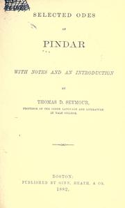Cover of Selected odes of Pindar by Pindar