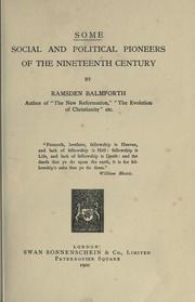 Cover of Some social and political pioneers of the nineteenth century by Ramsden Balmforth