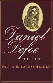 Cover of Daniel Defoe by Paula R. Backscheider