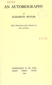 Front cover of An autobiography by Butler, Elizabeth Lady