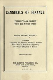 Cover of Cannibals of finance by Arthur Edward Stilwell