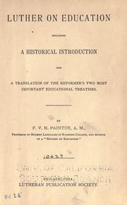 Front cover of Luther on education by F. V. N. Painter
