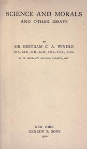 Cover of Science and morals and other essays by Windle, Bertram Coghill Alan Sir