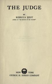Cover of The judge by Rebecca West