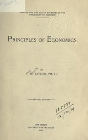 Front cover of Principles of economics by Fred M. Taylor