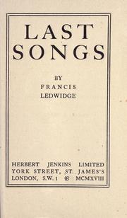 Cover of Last songs by Francis Ledwidge