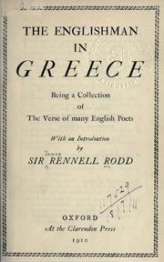 Cover of The Englishman in Greece by Rodd, James Rennell Baron Rennell.