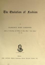 Front cover of The evolution of fashion by Florence Mary Gardiner