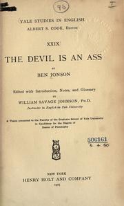 Cover of The devil is an ass by Ben Jonson