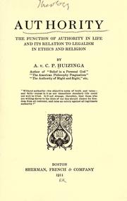 Cover of Authority by Arnold van Couthen Piccardt Huizinga