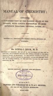 Front cover of A manual of chemistry by Lewis C. Beck