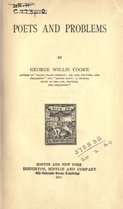 Cover of Poets and problems by George Willis Cooke