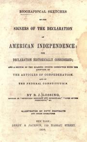 Front cover of Biographical sketches of the signers of the Declaration of American independence by Benson J. Lossing