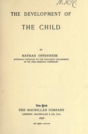Cover of The development of the child by Oppenheim, Nathan