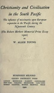 Front cover of Christianity and civilization in the south Pacific by Young, William Allen.