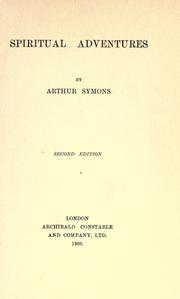 Front cover of Spiritual adventures by Arthur Symons