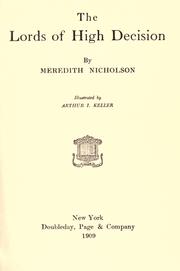 Front cover of The lords of high decision by Meredith Nicholson