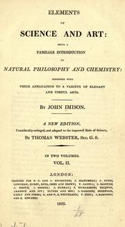 Cover of Elements of science and art by John Imison