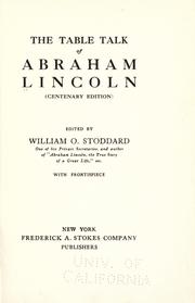 Front cover of The table talk of Abraham Lincoln by Abraham Lincoln