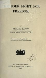 Front cover of The Boer fight for freedom by Michael Davitt