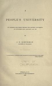 Front cover of A people's university by Jacob Gould Schurman