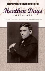 Cover of Heathen days, 1890-1936 by H. L. Mencken