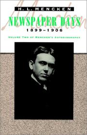 Cover of Newspaper days, 1899-1906 by H. L. Mencken