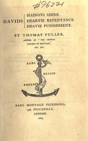 Front cover of Davids hainous sinne, heartie repentance, heavie punishment by Thomas Fuller