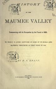 Front cover of History of the Maumee Valley by H. S. Knapp