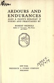 Front cover of Ardours and endurances by Robert Malise Bowyer Nichols