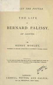 Cover of Palissy the potter by Henry Morley