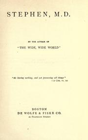 Cover of Stephen, M. D by Susan Warner