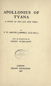 Front cover of Apollonius of Tyana by Frederick William Groves Campbell