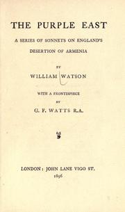 Cover of The purple East by Watson, William