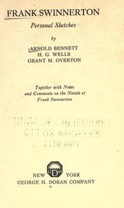 Cover of Frank Swinnerton by Arnold Bennett