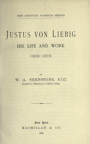 Front cover of Justus von Liebig by William Ashwell Shenstone
