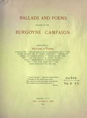 Front cover of Ballads and poems relating to the Burgoyne campaign by William L. Stone