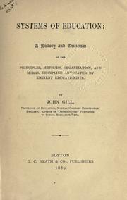 Front cover of Systems of education by John Gill
