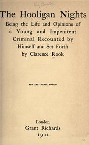 Cover of The hooligan nights by Clarence Rook