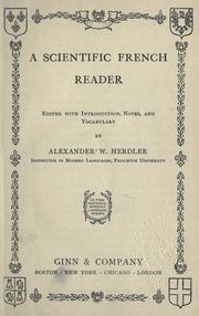 Front cover of A scientific French reader by Alexander William Herdler