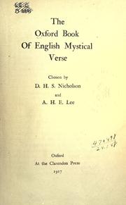 Front cover of The Oxford book of English mystical verse by D.H.S. Nicholson