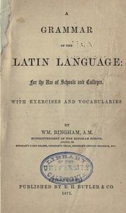 Front cover of A grammar of the Latin language by Wm Bingham