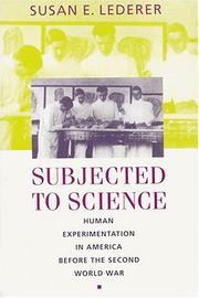 Cover of Subjected to Science by Susan E. Lederer