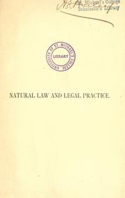 Front cover of Natural law and legal practice by René Isidore Holaind