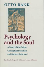 Front cover of Psychology and the soul by Otto Rank