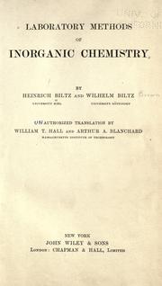 Cover of Laboratory methods of inorganic chemistry by Heinrich Biltz
