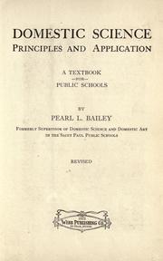 Front cover of Domestic science, principles and application by Pearl La Verne Bailey