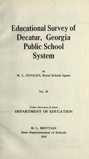 Cover of Educational survey of Decatur, Georgia by Georgia. Dept. of Education.